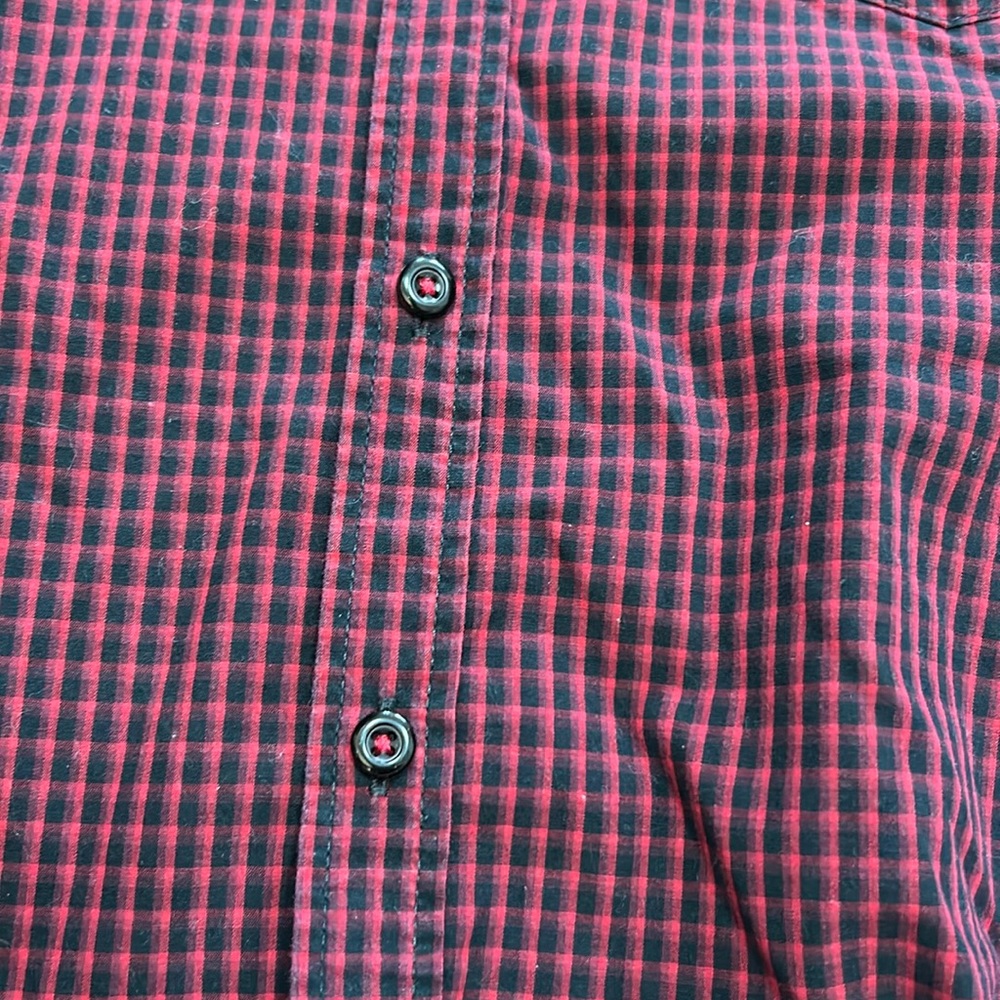 Medium men’s 100% cotton plaid button down top Beverly Hills polo club - Picture 4 of 5
